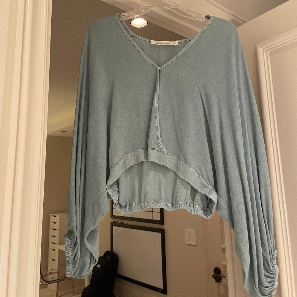 The Impeccable Pig Blue Blouse with Elastic Waist